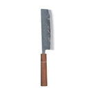 Niwaki carbon steel nakiri knife with wooden handle on white background