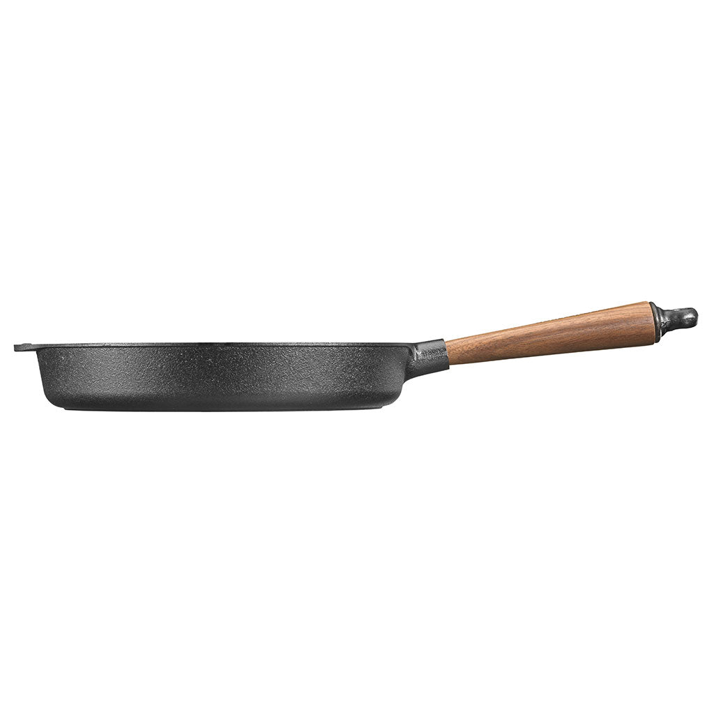 Cast Iron Deep Skillet 11&quot; with Walnut Handle Boston General Store
