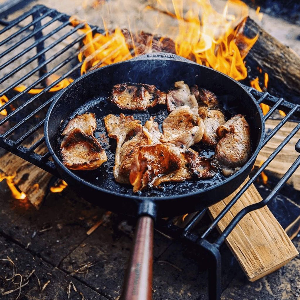 Cast Iron Deep Skillet 11&quot; with Walnut Handle Boston General Store