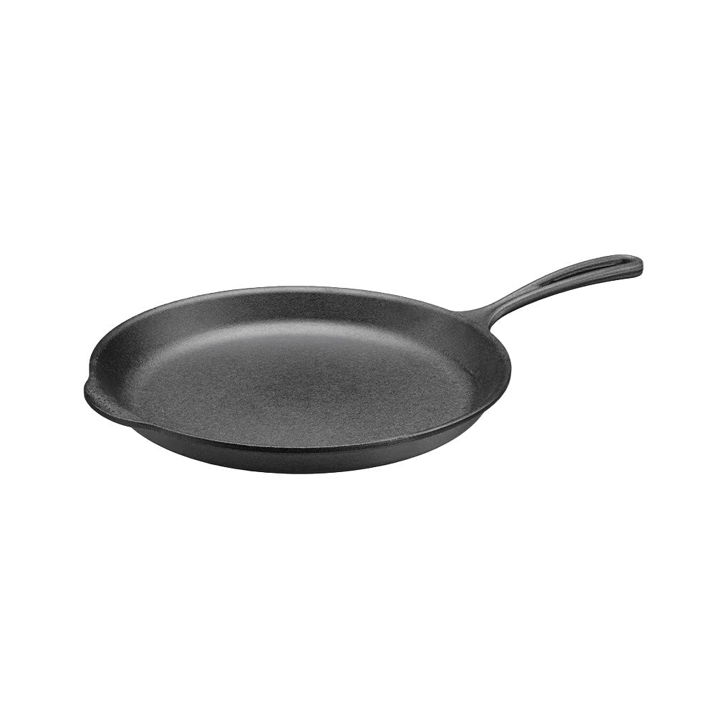 11 inch Cast Iron cooking skillet on white background