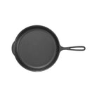Birds eye view of 11 inch Cast Iron cooking skillet on white background
