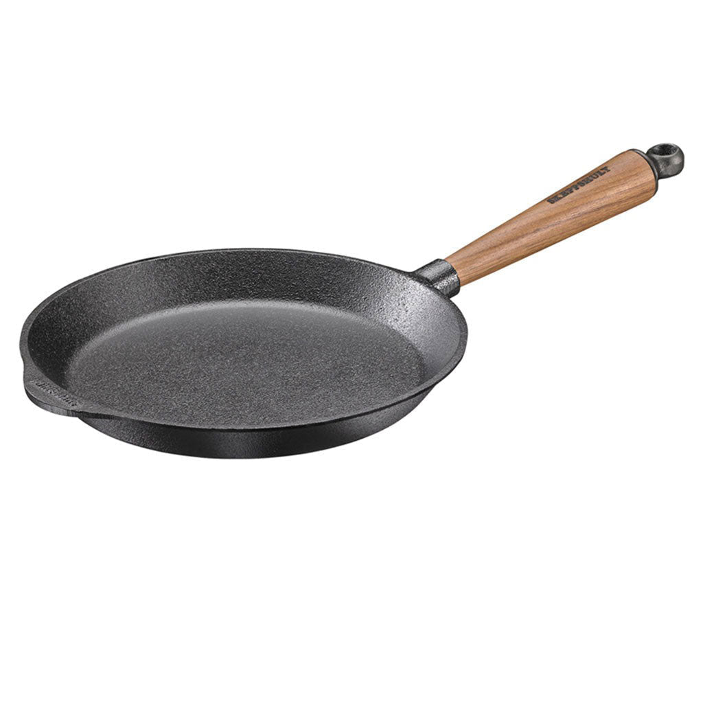 9.5" Cast Iron Skillet with Walnut Handle - Thumbnail 5