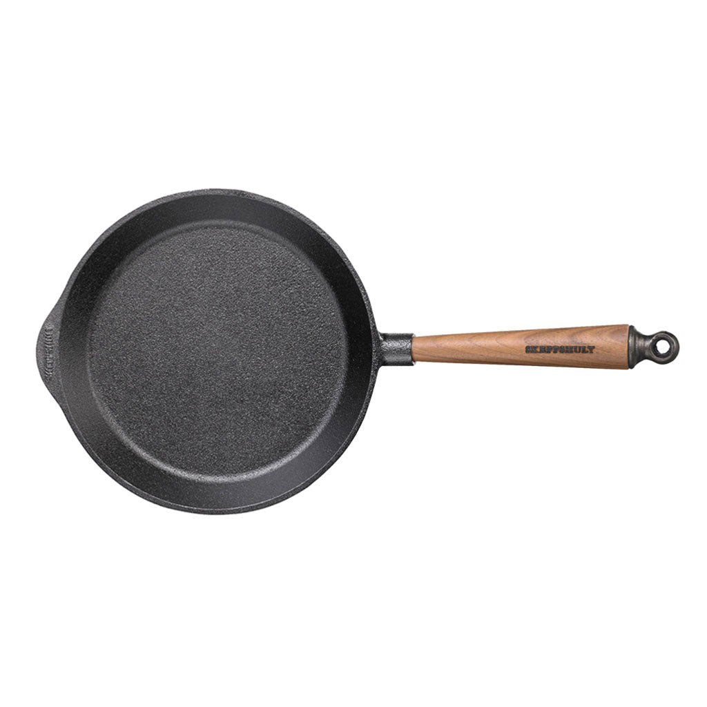Cast Iron Skillet 9.5&quot; with Walnut Handle Boston General Store
