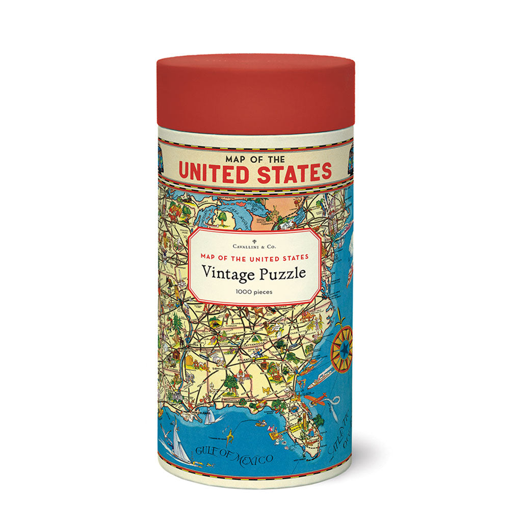 USA Map Vintage-Themed Puzzle    at Boston General Store