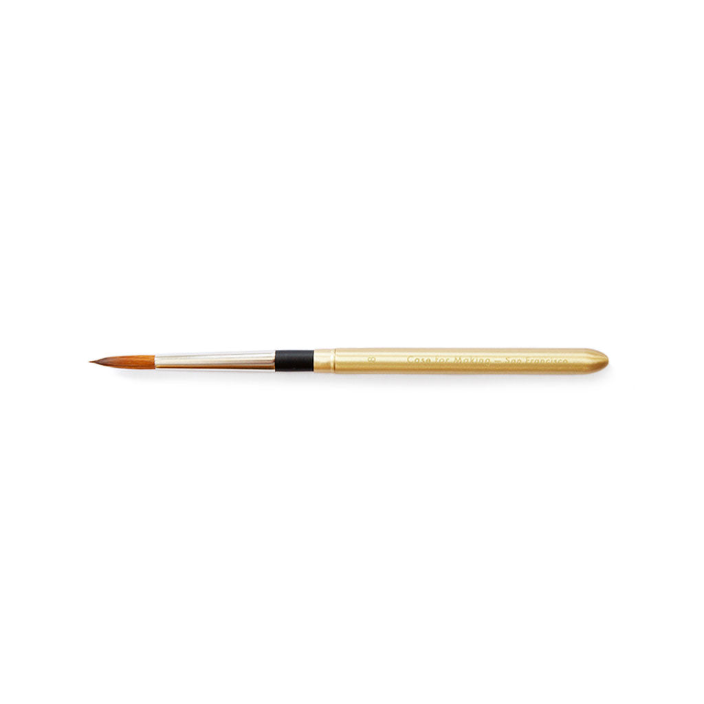 CfM Matte Gold Travel Brush Round Size 8   at Boston General Store