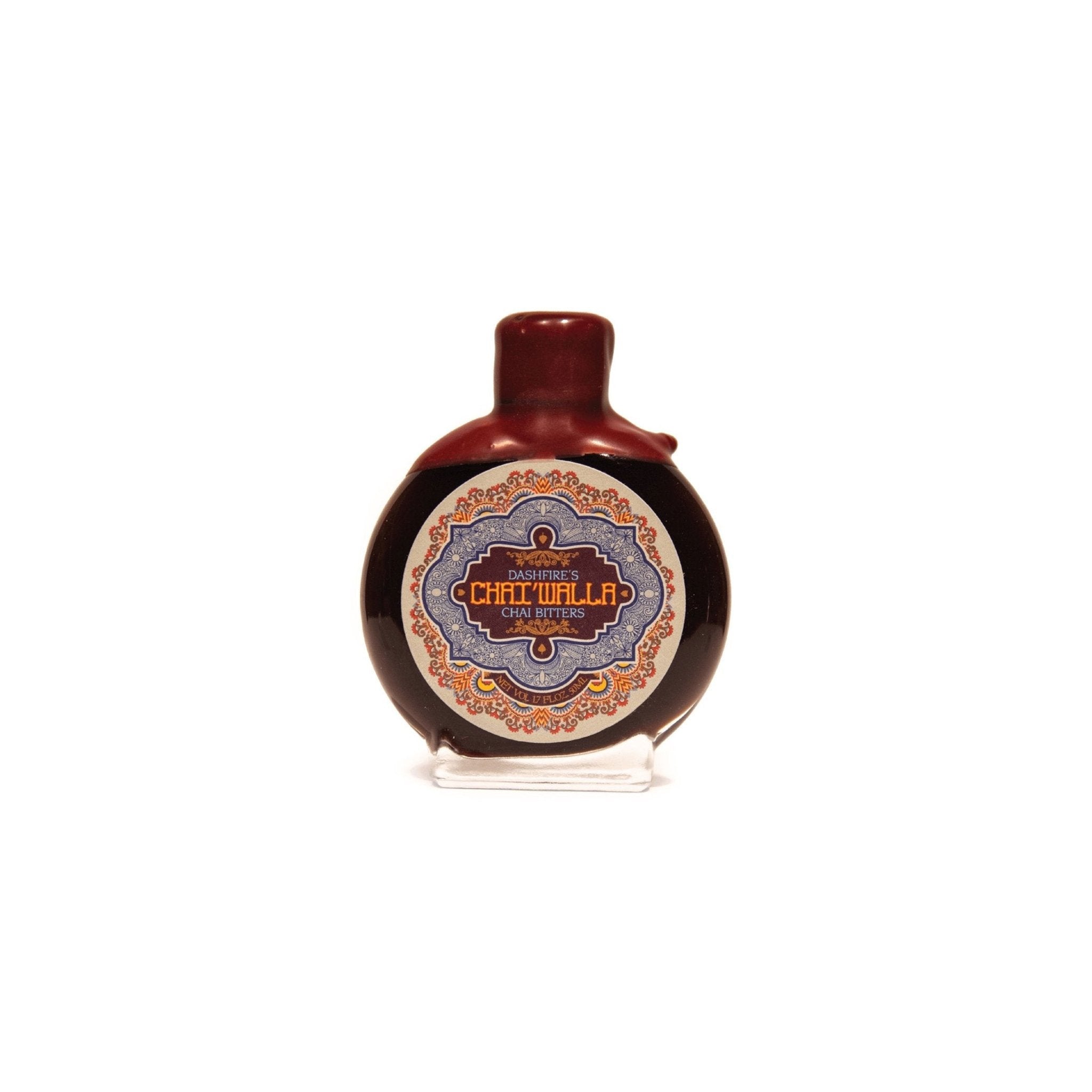 bottle of chai bitters on a white background