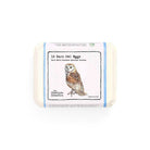 A carton of chocolate Barn Owl Eggs with illustrated label. 