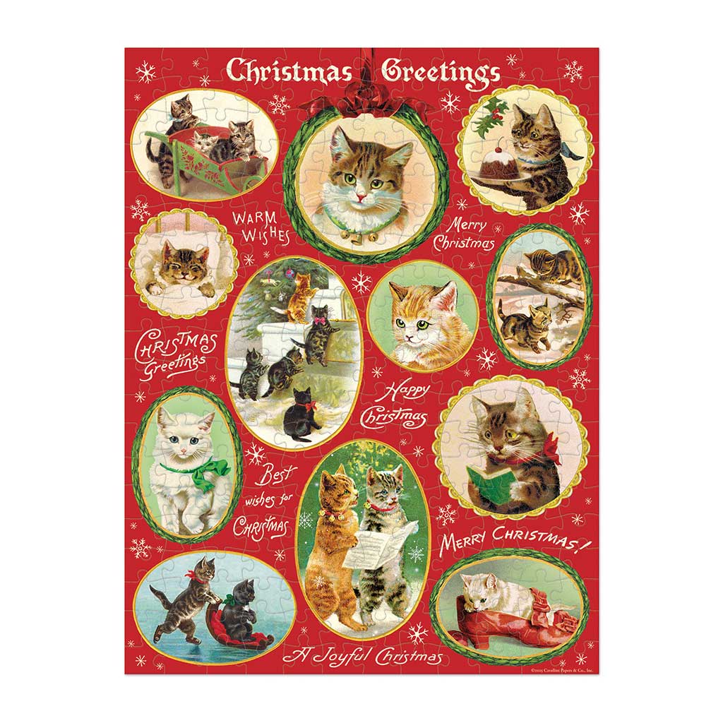 Christmas Cats Mini Vintage Puzzle Boston General Store