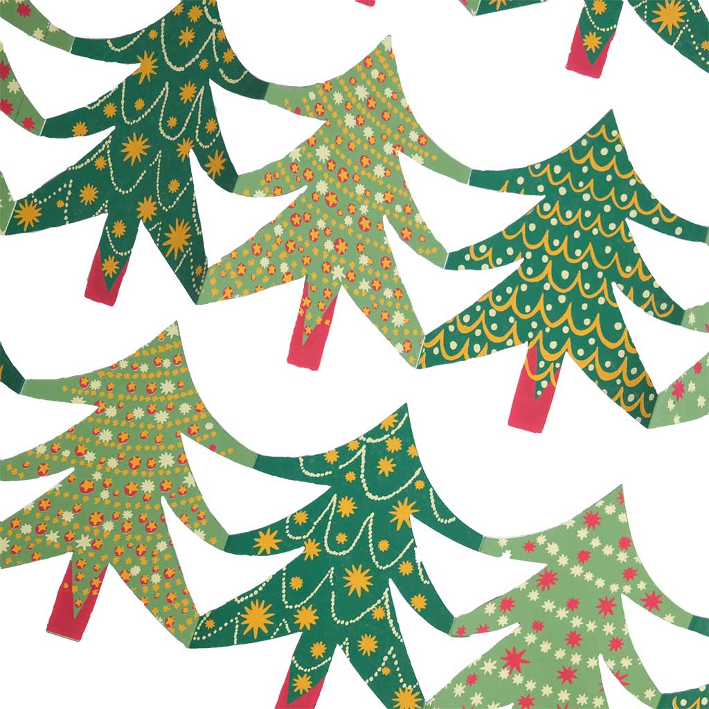 Christmas Trees Concertina Garland Boston General Store