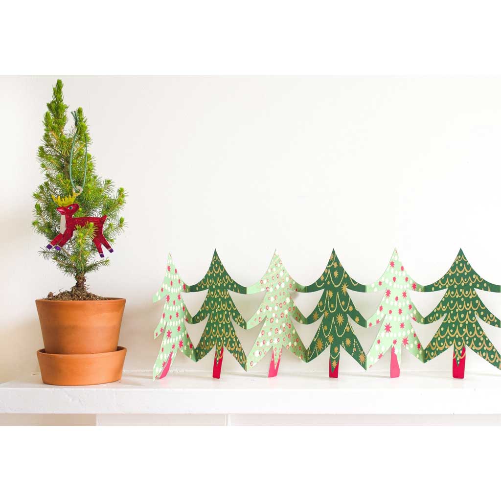 Christmas Trees Concertina Garland Boston General Store