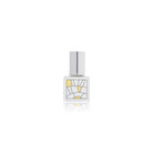 Perfume bottle with geometric design on a white background