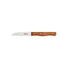 Cherrywood handle vegetable knife with carbon steel blade and windmill logo on white background