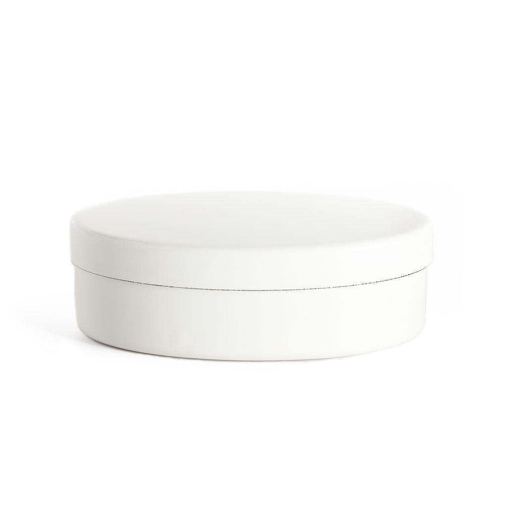 Enamel Oval Box White   at Boston General Store