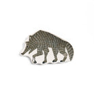 Gray wolf-shaped ceramic dish with a textured pattern.