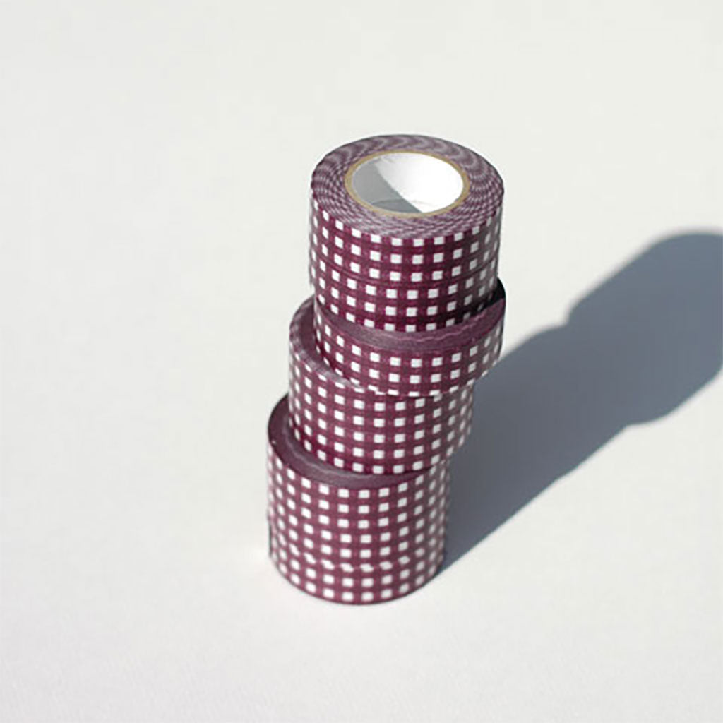 Gingham Plum 15mm Washi Tape at Boston General Store