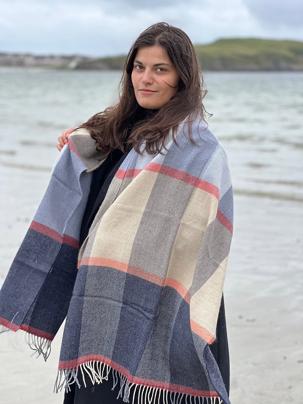 Clementine Stripe Lambswool Blanket Scarf    at Boston General Store