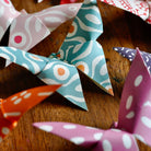 close up of origami butterflies
