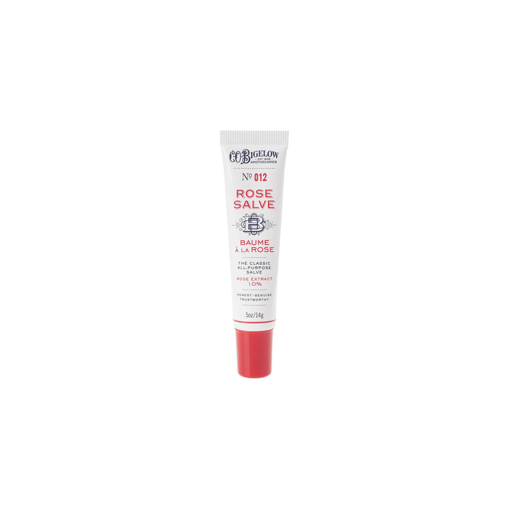 Single tube of rose salve lip balm.
