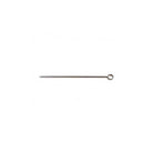 Stainless steel cocktail pick with rounded end on white background