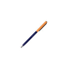 Pen with orange cap and blue body on a white background