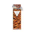 Peanut butter cup chocolate bar in gold foil and orange packaging.