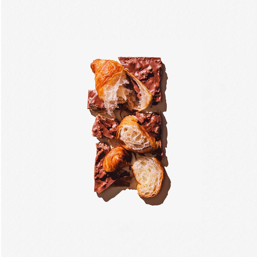 close up of croissant chocolate bar