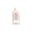 Bottle of D. R. Harris milk of cucumber and roses with white cap on white background
