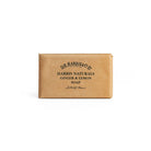 Bar of wrapped D. R Harris soap on a white background