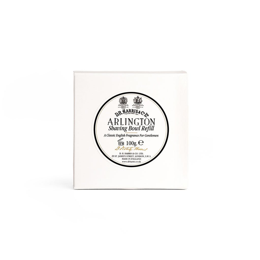 Arlington shaving soap bowl refill in packaging on a white background