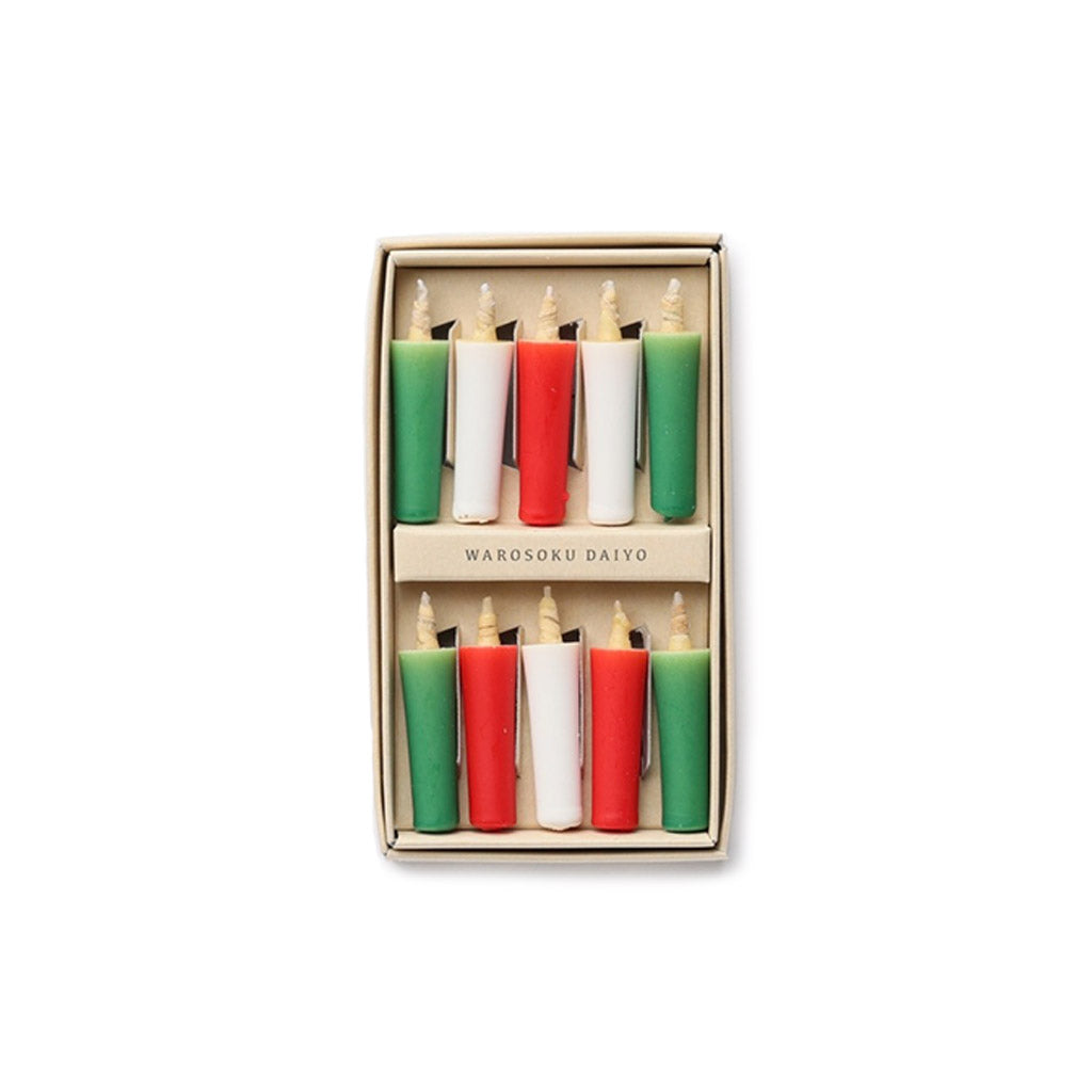 Rice Wax Candles Holiday Tones   at Boston General Store