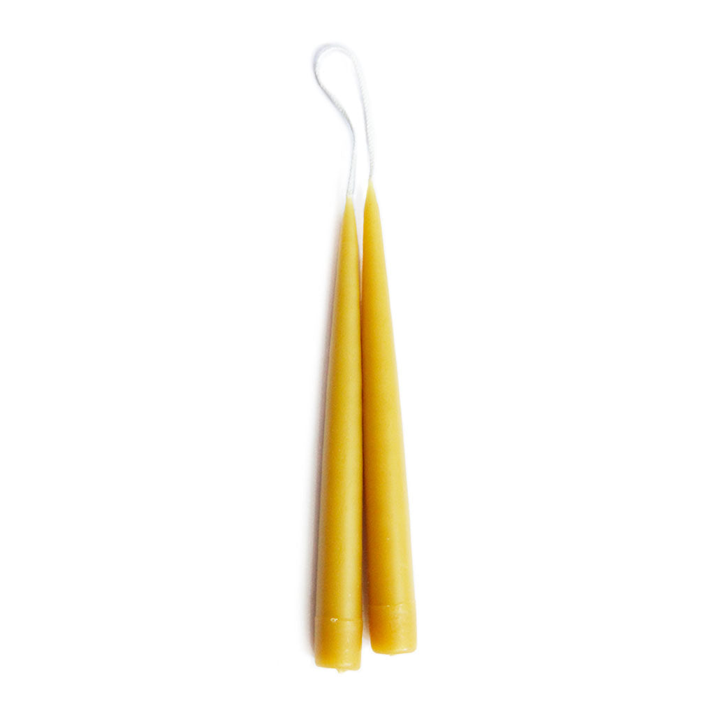 Hand Dipped Taper Candle Set Honey 9&quot;  at Boston General Store