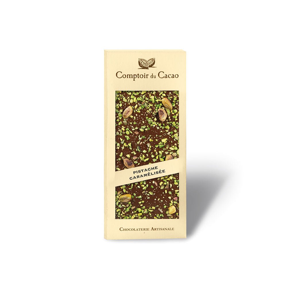 Dark Chocolate Bar with Caramelized Pistachios Boston General Store