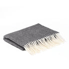 Dark Gray Herringbone Merino Lambswool and Cashmere Blanket Scarf Boston General Store