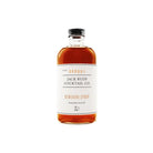 Bottle of Jack Rudy Cocktail Co. Demerara Syrup on a white background