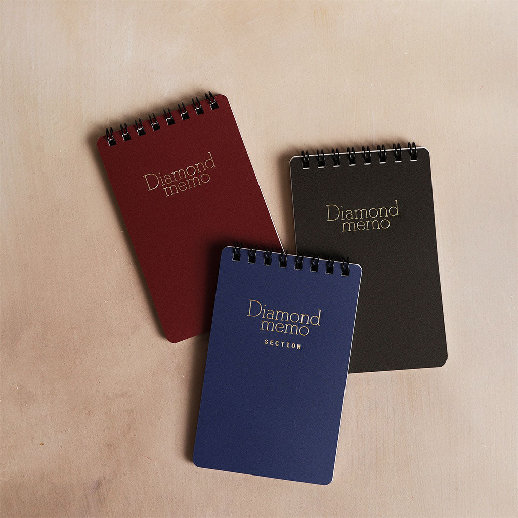 Diamond Memo Notepad Black (5mm lined) at Boston General Store
