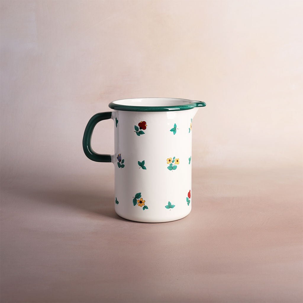 Enamel Measuring Jug: Floral Design Boston General Store