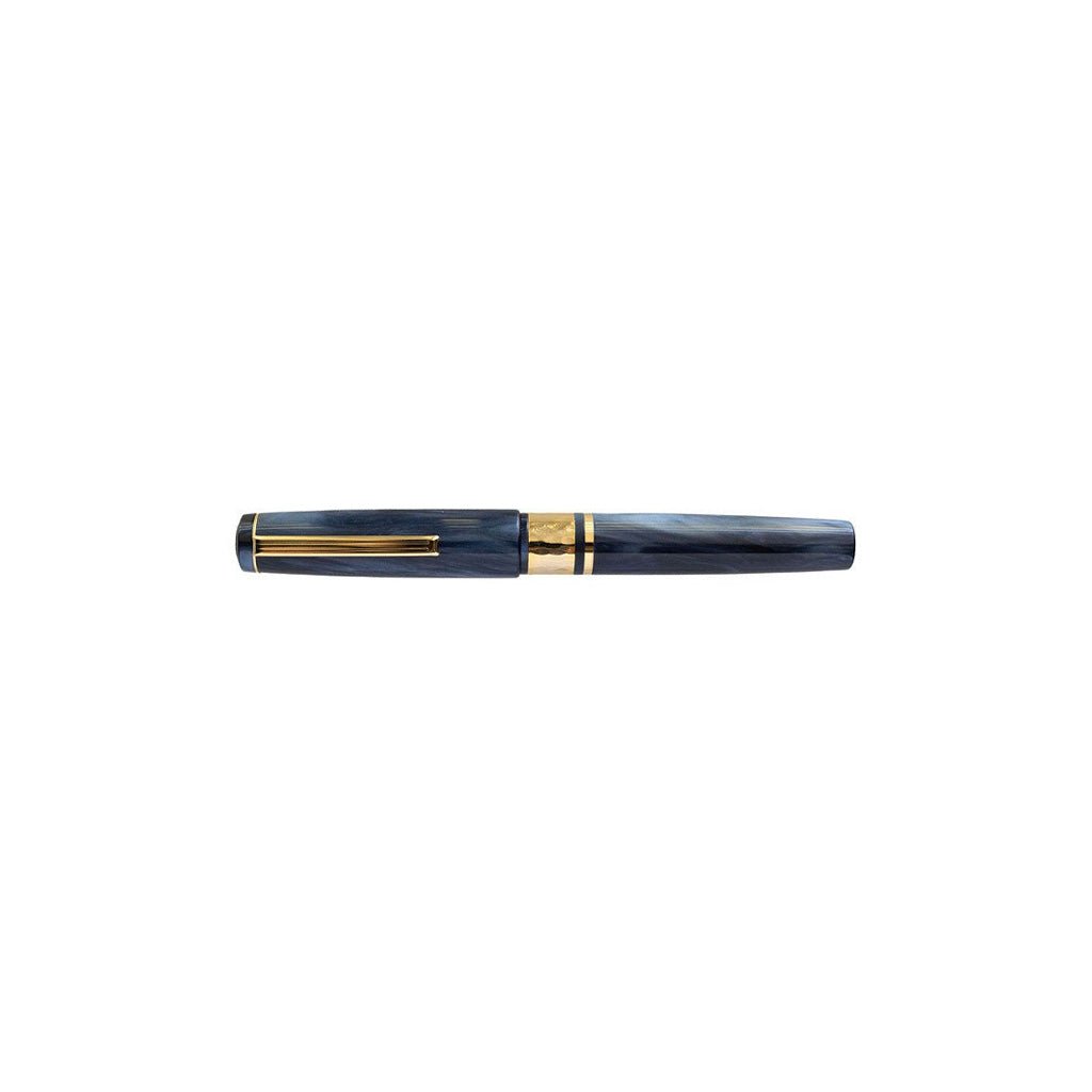 Pen with gold accents on a white background