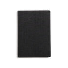 Black notebook on white background