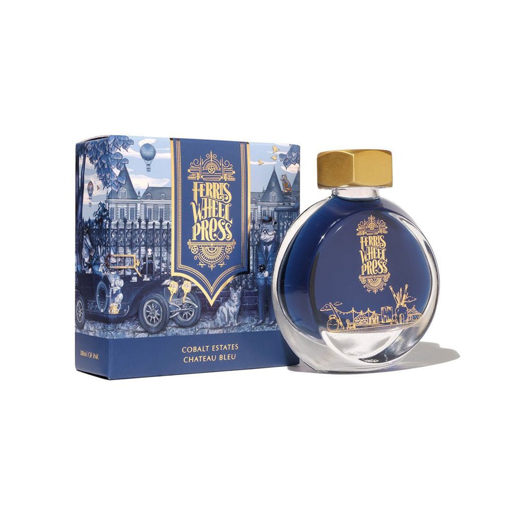 Ferris Wheel Press bottle and packaging on a white background