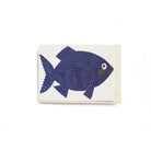 Note card with a blue fish illustration on a white background