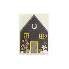 Front of greeting card with an illustration of a fishermen's hut