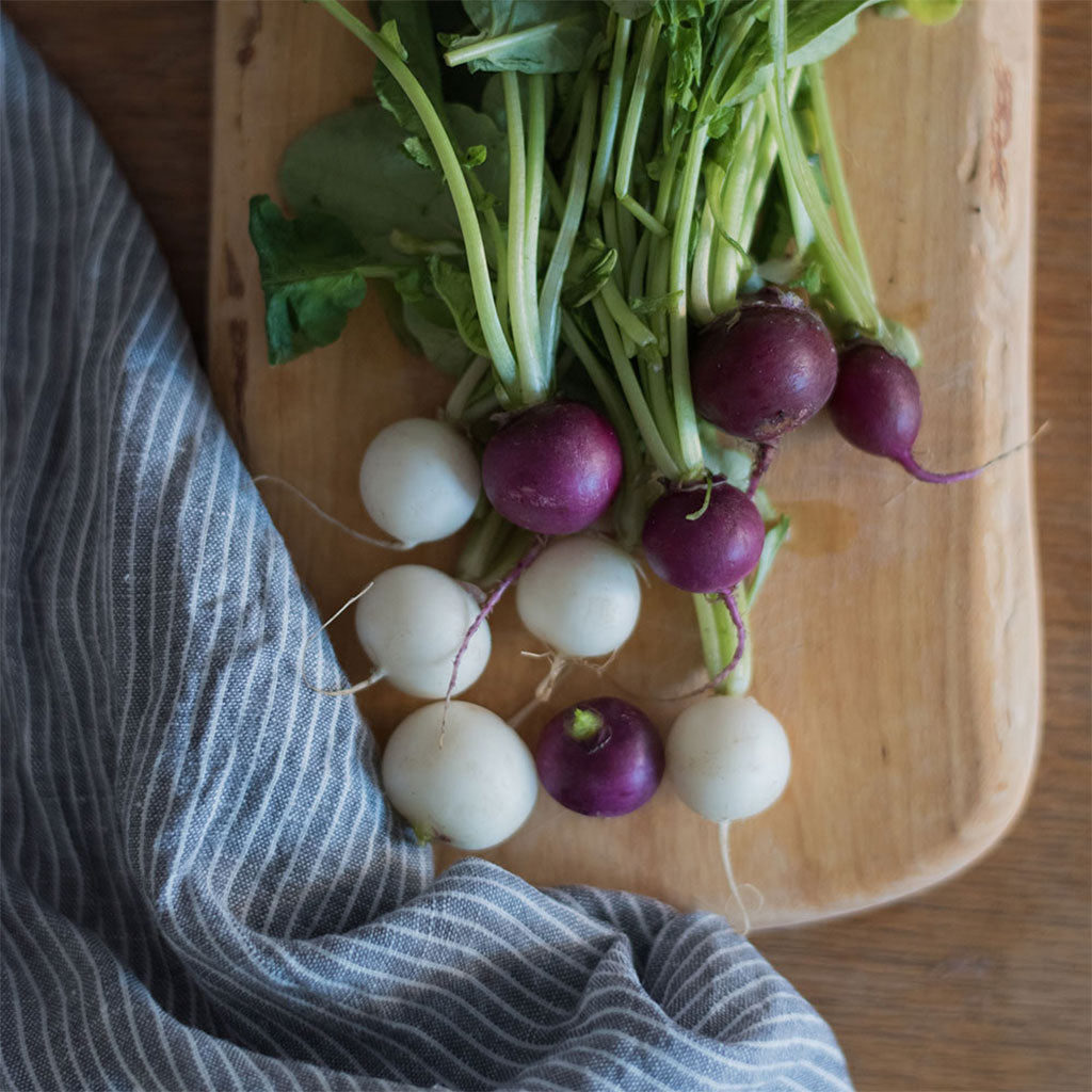 Fog Linen Kitchen Cloth: Grey White Stripe    at Boston General Store