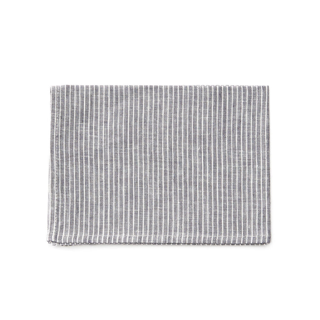 Fog Linen Kitchen Cloth: Grey White Stripe    at Boston General Store
