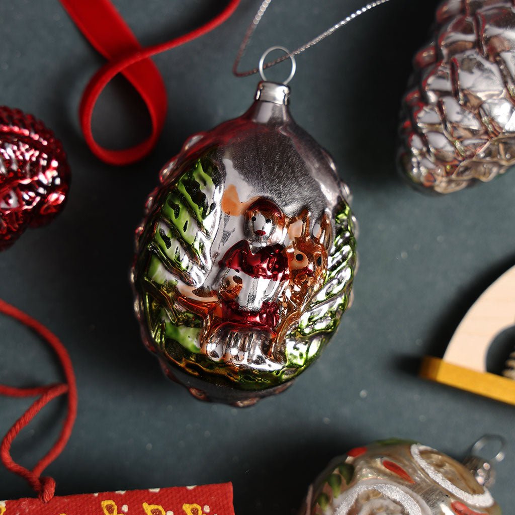 Forest Cabin Glass Ball Ornament Boston General Store