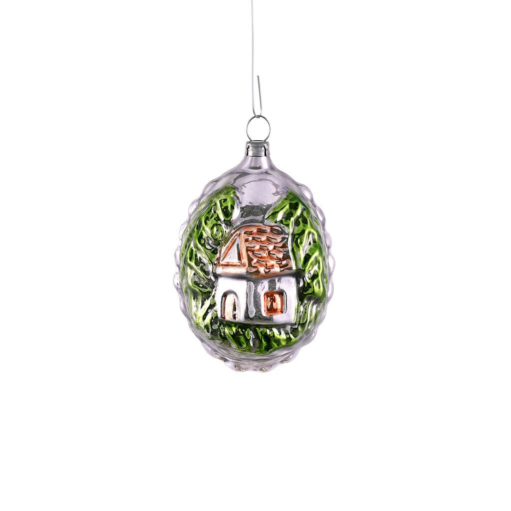 Forest Cabin Glass Ball Ornament Boston General Store