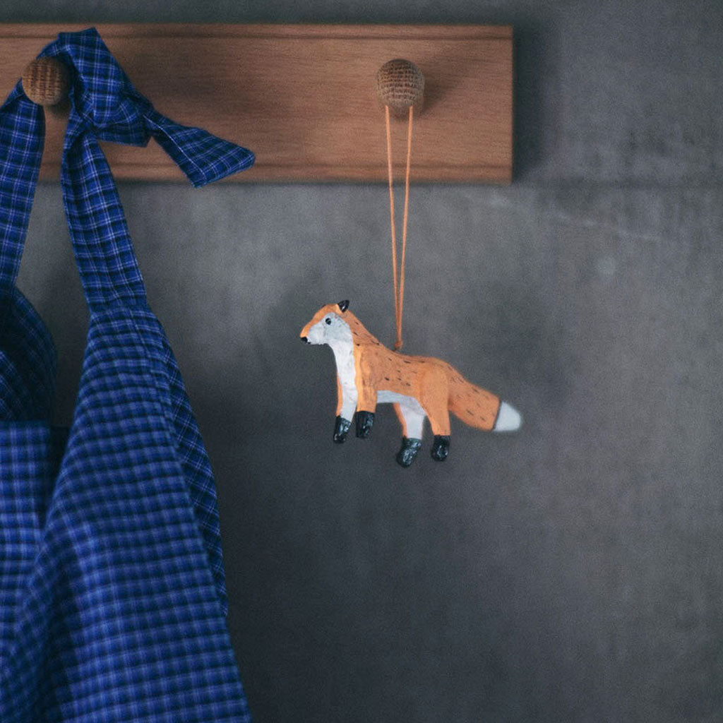 Paper Mache Fox Ornament
