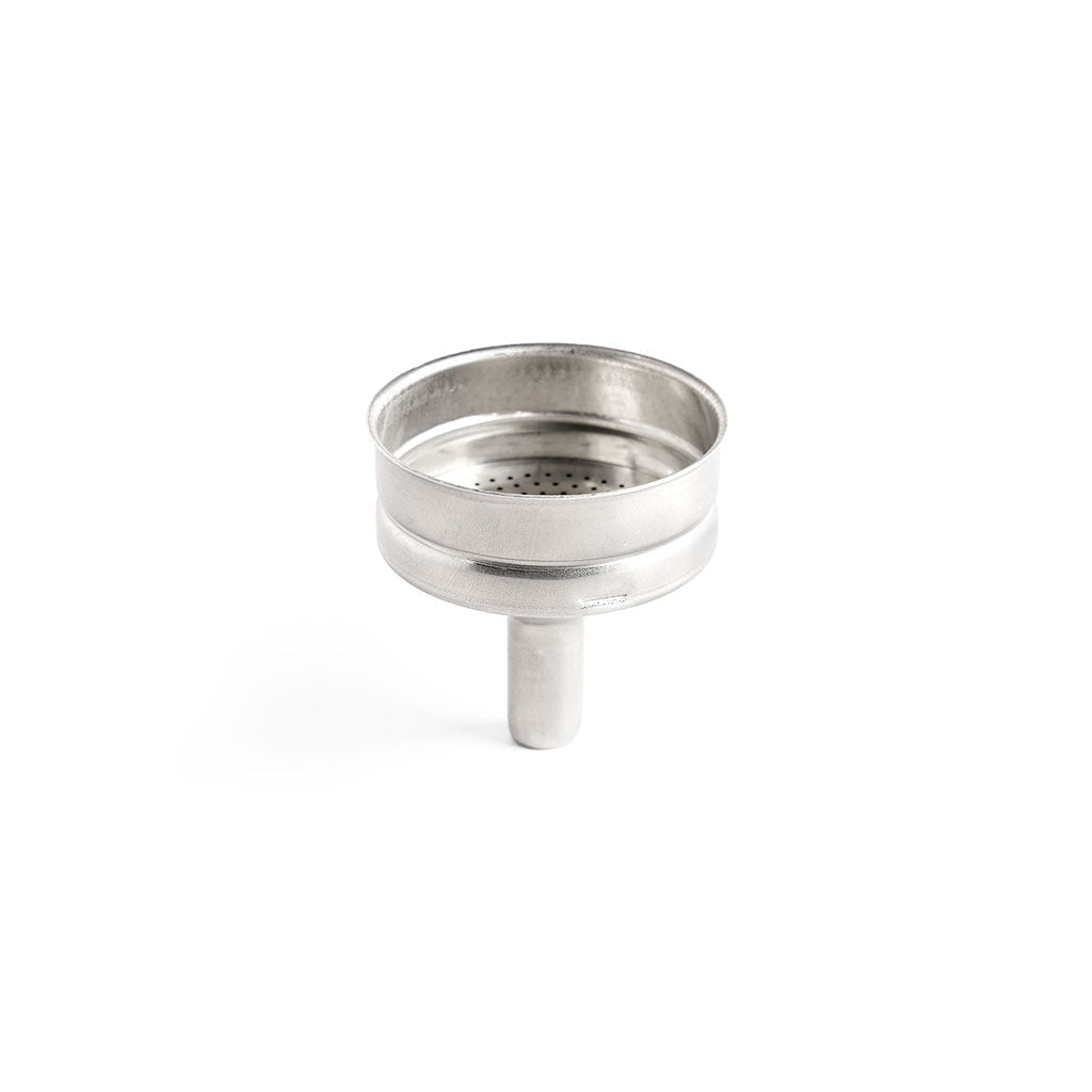 Aluminum funnel on white background