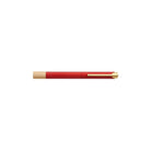 Red pen with gold accents on a white background
