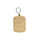 Kraft paper air freshener tag with 'Golden Coast' branding on a white background