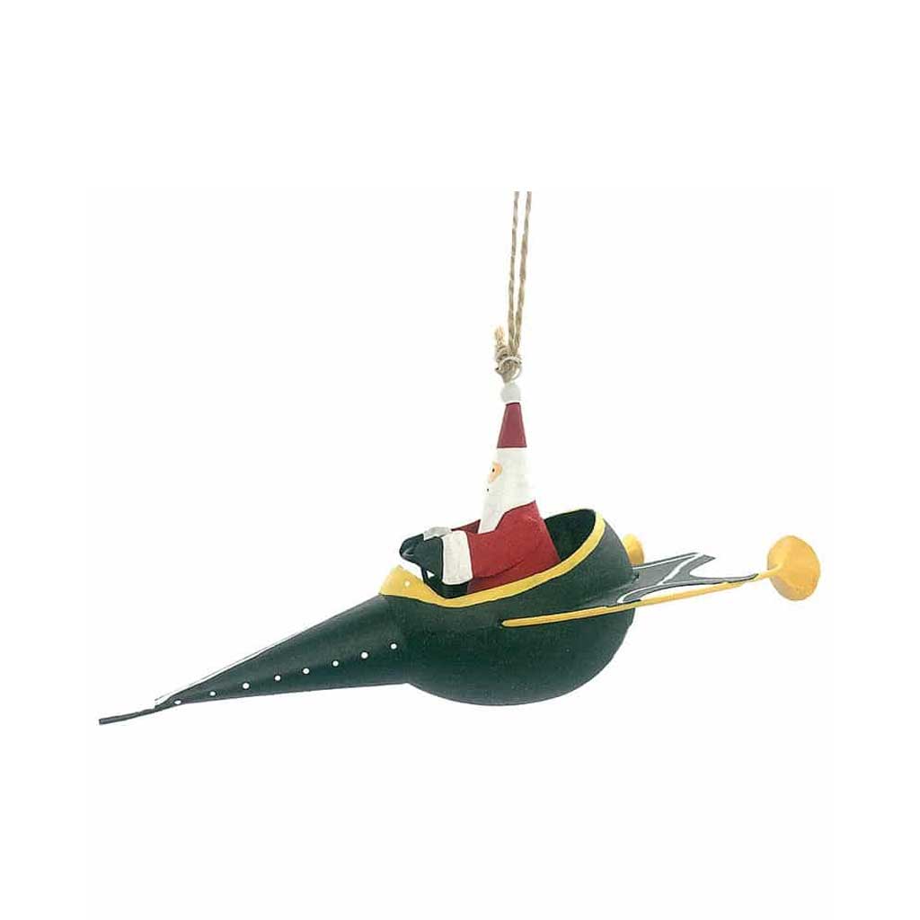 Green Rocket Santa Ornament Boston General Store